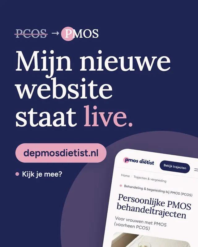 Mijn nieuwe website staat live 🥳 PCOS heet sinds dit jaar PMOS. Een nieuwe naam vroeg om een nieuwe website, dus hier is hij:...